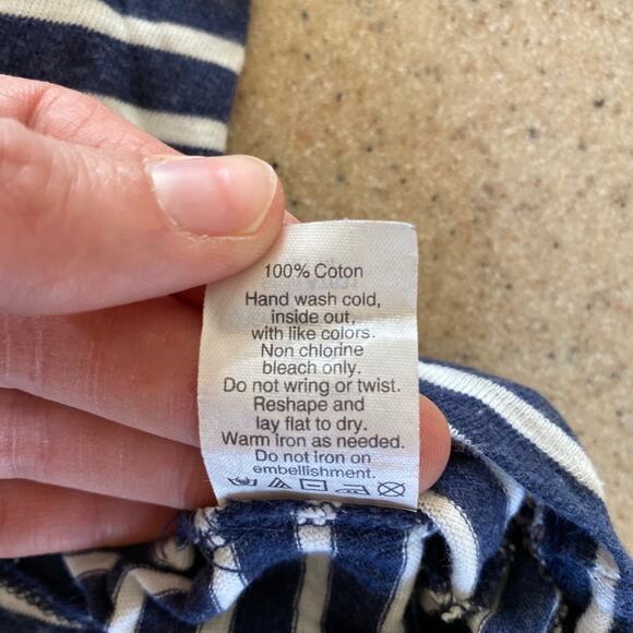 J.Crew Jeweled Striped Painter Tee Shirt Small - Picture 6 of 8